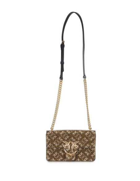 Sac marron cuir strass Pinko femme