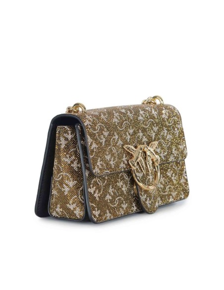 Sac marron cuir strass Pinko femme