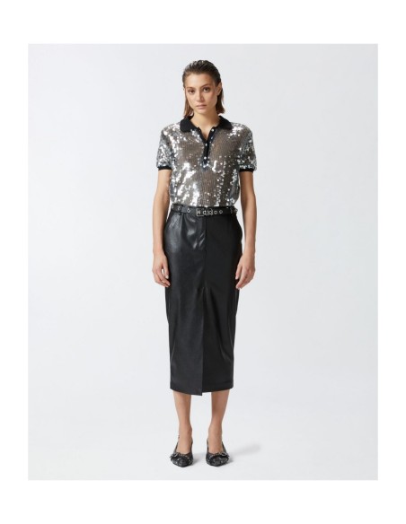 Jupe noire boutonnée Pinko femme