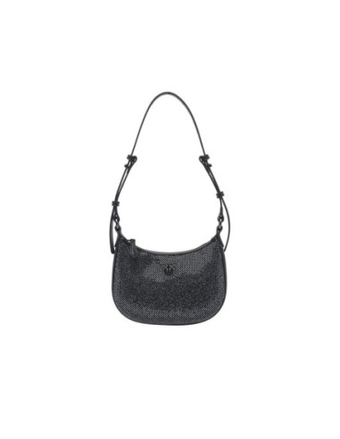 Sac à main cuir noir strass Pinko femme
