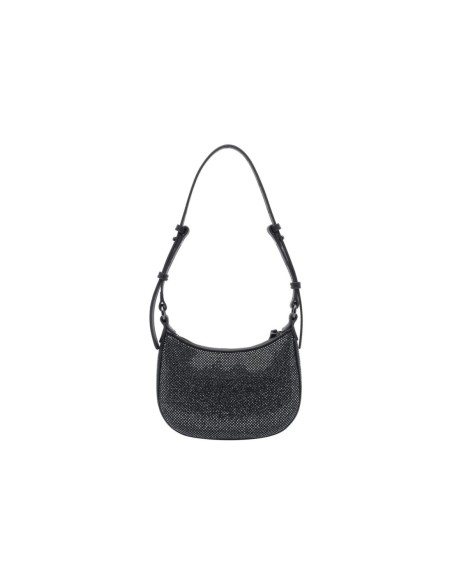 Sac à main cuir noir strass Pinko femme