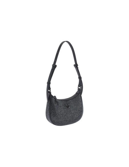 Sac à main cuir noir strass Pinko femme