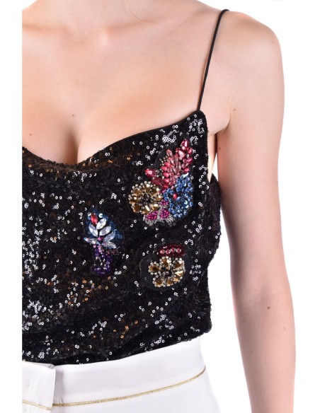 Top noir bretelles Pinko femme