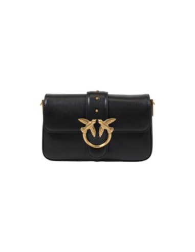 Sac bandoulière cuir noir Pinko femme