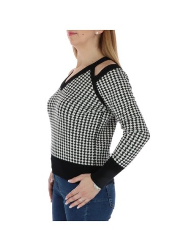 Pull noir motif coloré Pinko femme