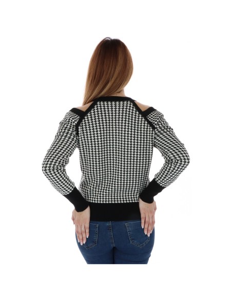 Pull noir motif coloré Pinko femme
