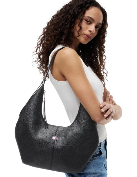Sac hobo noir Tommy Hilfiger femme