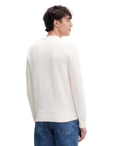 Pull Tommy Hilfiger blanc essentiel moderne