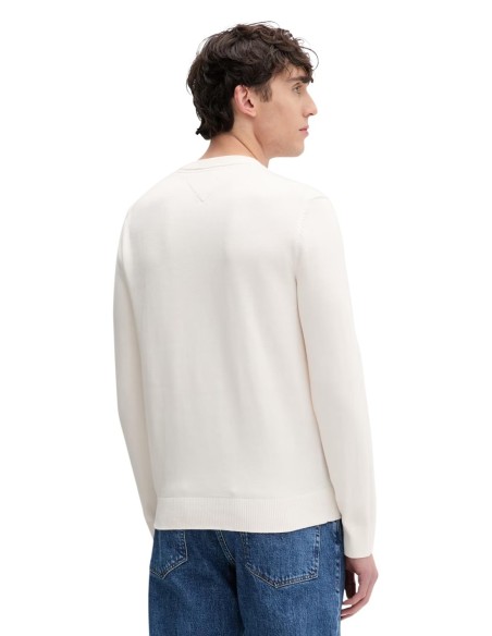 Pull Tommy Hilfiger blanc essentiel moderne