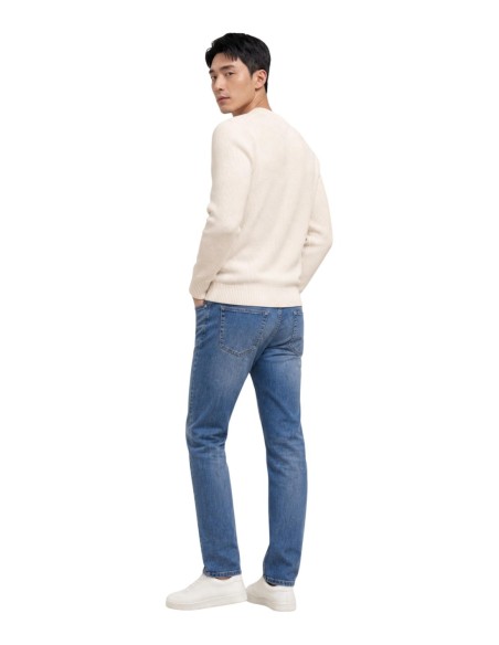 Pull Tommy Hilfiger blanc coton bio premium