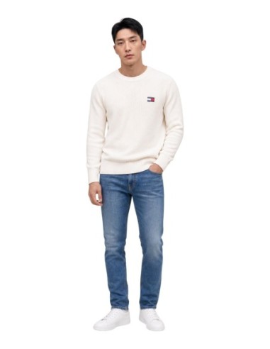 Pull Tommy Hilfiger blanc coton bio premium