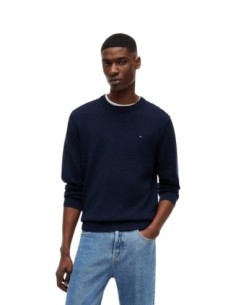 Pull Tommy Hilfiger bleu coton bio élégant