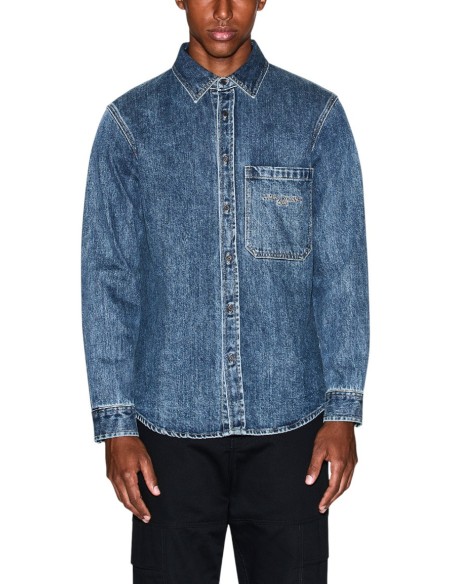 Chemise homme Armani Exchange bleue poche | choixmode.fr