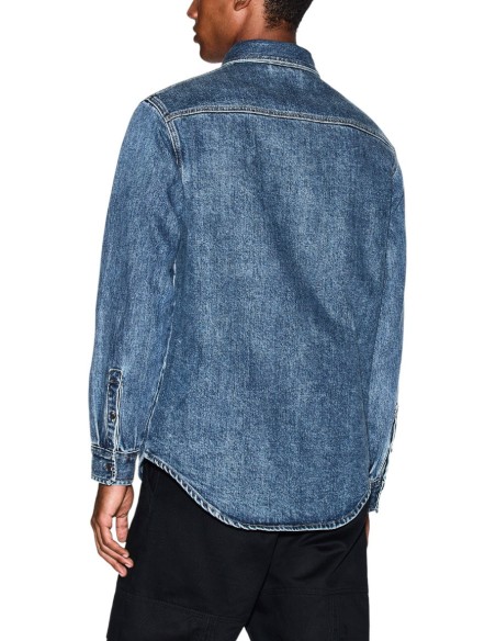 Chemise homme Armani Exchange bleue poche | choixmode.fr