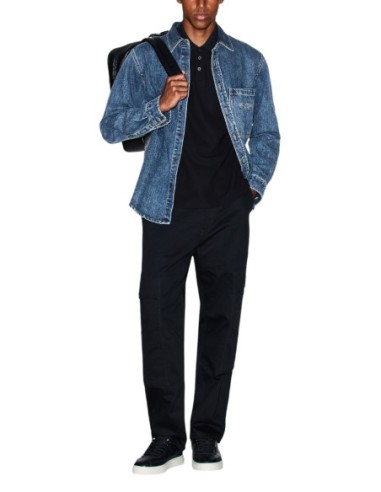 Chemise homme Armani Exchange bleue poche | choixmode.fr