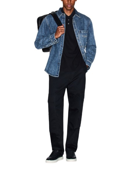 Chemise homme Armani Exchange bleue poche | choixmode.fr