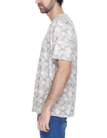 T-shirt homme Antony Morato beige géométrique | choixmode.fr