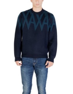 Pull homme Armani Exchange bleu imprimé | choixmode.fr