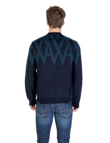 Pull homme Armani Exchange bleu imprimé | choixmode.fr
