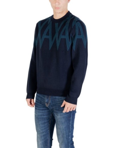 Pull homme Armani Exchange bleu imprimé | choixmode.fr