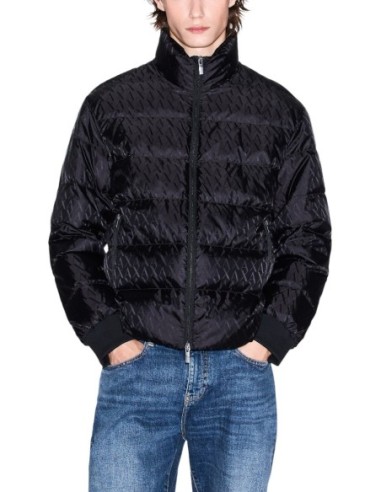 Veste homme Armani Exchange noire col montant | choixmode.fr