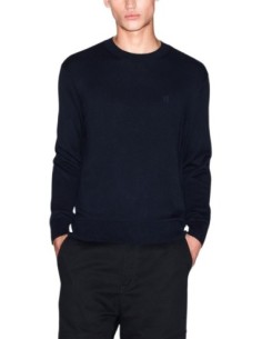 Pull homme Armani Exchange bleu coton et soie | choixmode.fr