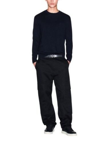 Pull homme Armani Exchange bleu coton et soie | choixmode.fr