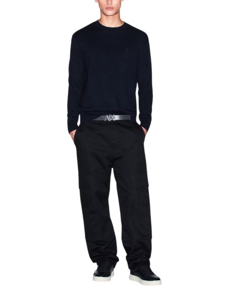 Pull homme Armani Exchange bleu coton et soie | choixmode.fr