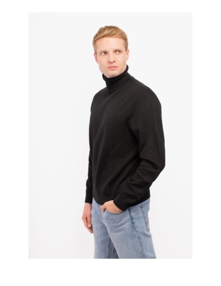 Pull homme Armani-Exchange noir col montant | choixmode.fr