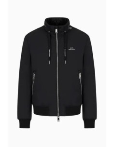 Veste homme Armani Exchange noire zippée col montant | choixmode.fr