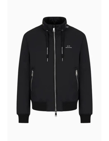 Veste homme Armani Exchange noire zippée col montant | choixmode.fr