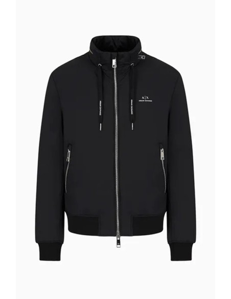 Veste homme Armani Exchange noire zippée col montant | choixmode.fr