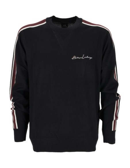 Pull homme Armani Exchange bleu en laine mélangée | choixmode.fr