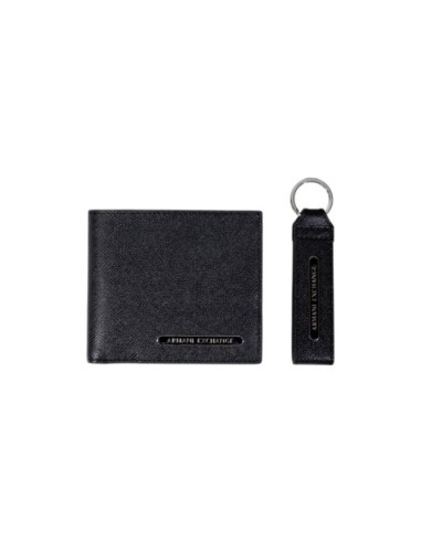 Portefeuille homme Armani Exchange compact en cuir noir | choixmode.fr