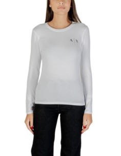 T-shirt femme Armani Exchange blanc à strass | choixmode.fr