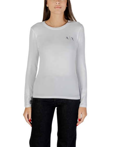 T-shirt femme Armani Exchange blanc à strass | choixmode.fr
