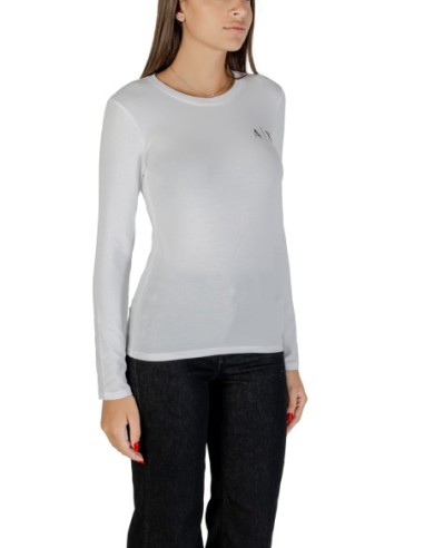 T-shirt femme Armani Exchange blanc à strass | choixmode.fr