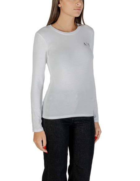 T-shirt femme Armani Exchange blanc à strass | choixmode.fr