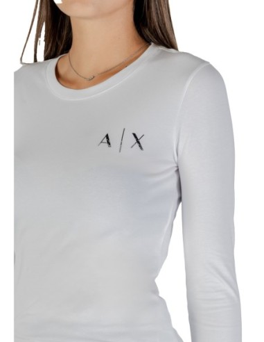 T-shirt femme Armani Exchange blanc à strass | choixmode.fr