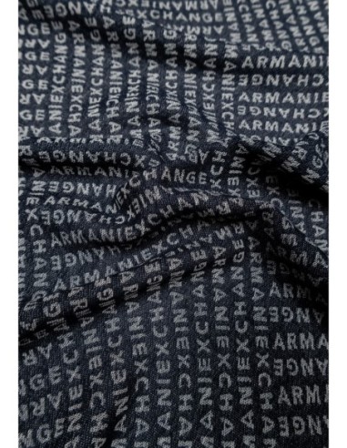 Écharpe homme Armani Exchange bleue imprimée | choixmode.fr