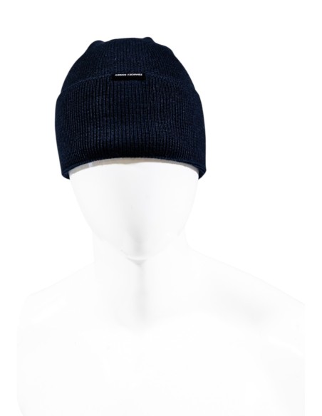 Bonnet homme Armani Exchange bleu laine coton | choixmode.fr