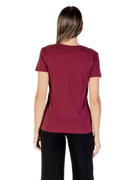T-shirt femme Armani Exchange bordeaux à strass | choixmode.fr