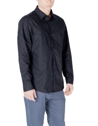 Chemise homme Armani Exchange bleue géométrique | choixmode.fr