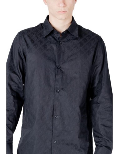 Chemise homme Armani Exchange bleue géométrique | choixmode.fr