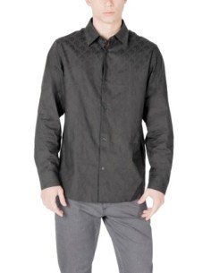 Chemise homme Armani-Exchange noire géométrique | choixmode.fr