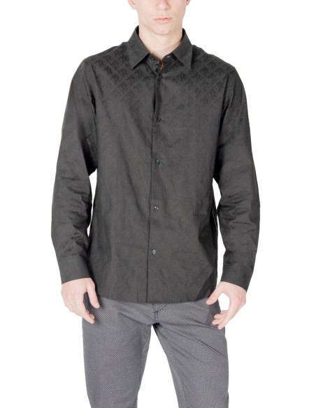 Chemise homme Armani-Exchange noire géométrique | choixmode.fr