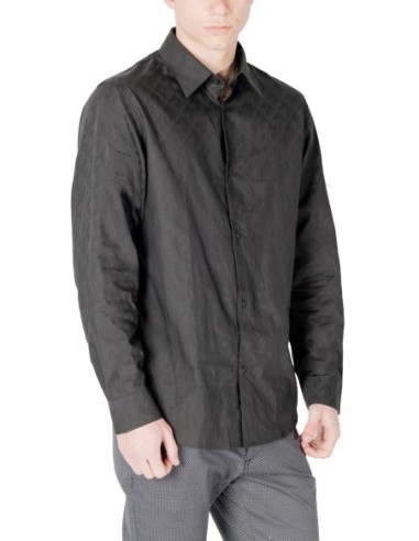 Chemise homme Armani-Exchange noire géométrique | choixmode.fr