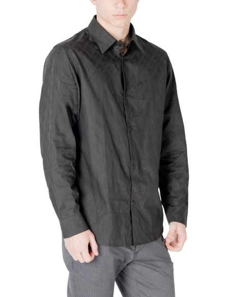 Chemise homme Armani-Exchange noire géométrique | choixmode.fr