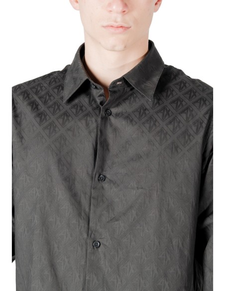 Chemise homme Armani-Exchange noire géométrique | choixmode.fr