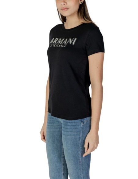 T-shirt femme Armani Exchange noir imprimé | choixmode.fr